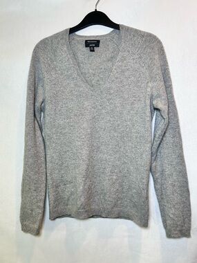 Jacob 100% Cashmere Grey V-Neck Sweater, Size S